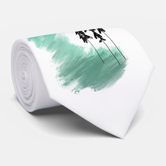 Cravate Arbre vert scandinave art simple menthe moderne (Roulé)