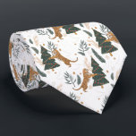 Cravate Arbres de Noël et motif de tigres<br><div class="desc">De mignons arbres de Noël et des tigres motif sans soudure avec un arrière - plan blanc et changeant.</div>