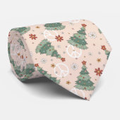 Cravate Arbres de Noël et signes de paix Motif (Roulé)