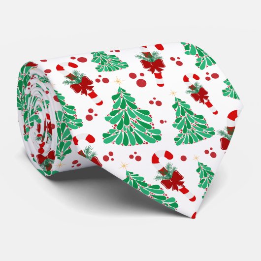 Cravate Arbres de Noël et Sucre de canne (Roulé)