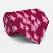 Cravate Arbres de Noël métalliques modernes - rose & vin (Roulé)