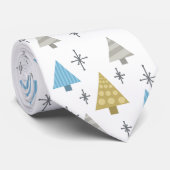 Cravate Arbres de Noël rétro des années 50 (Roulé)