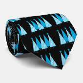 Cravate Arbres de Noël Ruban bleu clair (Roulé)