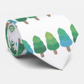 Cravate Arbres verts boisés Thunder_Cove (Roulé)