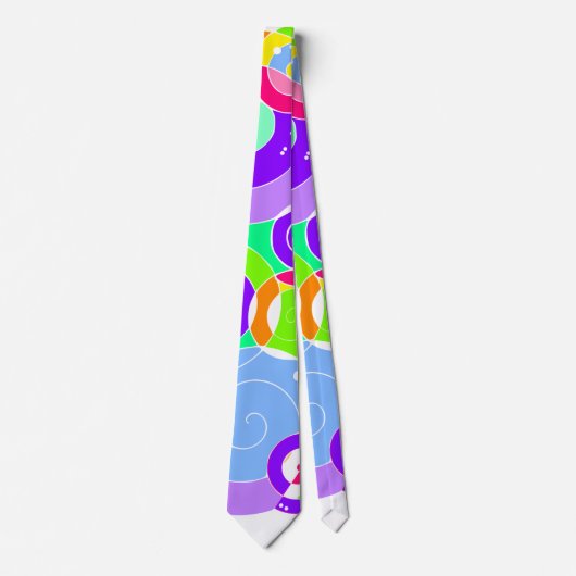 Cravate Arc en arc-en-ciel Arc en spirale abstraction viol (Devant)
