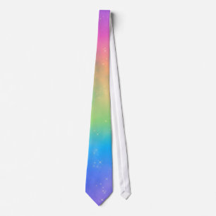 Cravate Arc-en-ciel au néon scintillant