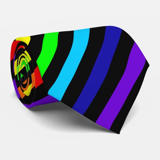 Cravate arc-en-ciel (bandes diagonales) (Roulé)