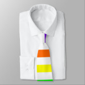 Cravate arc-en-ciel blanc (bandes horizontales) (Attaché)