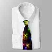 Cravate Arc-en-ciel brillant Étincelles, Étoiles et feux d (Attaché)