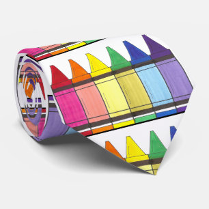 Cravate Arc-en-ciel Crayons Artiste Fournitures d'art Prof