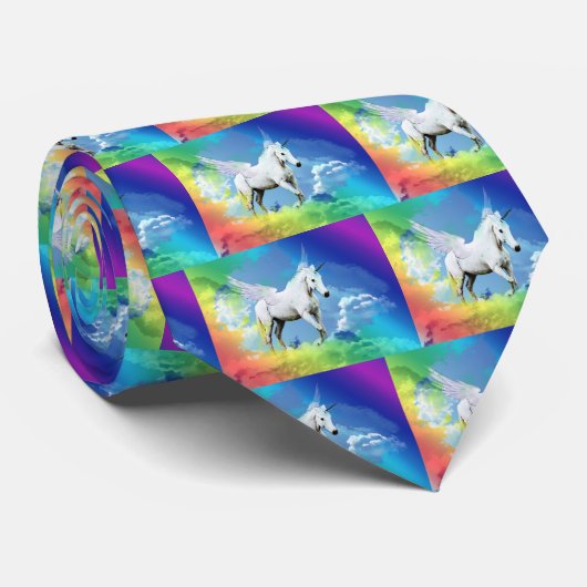 Cravate Arc-en-ciel de licorne (Roulé)