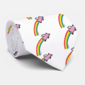Cravate Arc-en-ciel de porc de vol (Roulé)