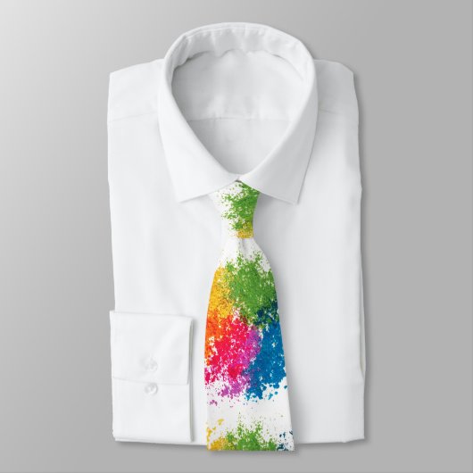 Cravate Arc-en-ciel de poudre de couleur (Attaché)