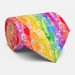 Cravate Arc-en-ciel Émotive les monstres mignons en coule