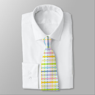 Cravate Arc-en-ciel en pastel abstrait et blanc