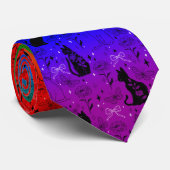 Cravate Arc-en-ciel Fierté LGBTQ Chat Noir - Mystique Sorc (Roulé)