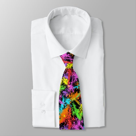 Cravate Arc-en-ciel noir éclaboussé (Attaché)