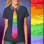 Cravate Arc-en-ciel peintre impressionniste<br><div class="desc">Un arc-en-ciel impressionniste à l'apparence peinte,  recouvert de mousseux.</div>