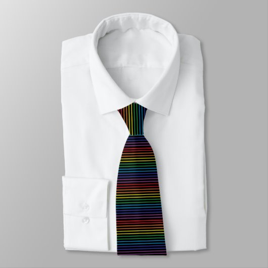 Cravate Arc-en-ciel pointu Noir (Attaché)