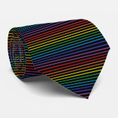 Cravate Arc-en-ciel pointu Noir (Roulé)
