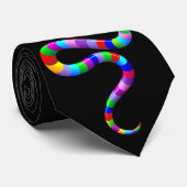 Cravate arc-en-ciel psychédélique serpent (Roulé)