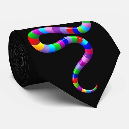 Cravate arc-en-ciel psychédélique serpent (Roulé)