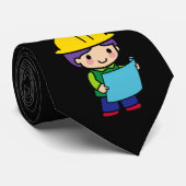 Cravate Architecte Ingénieur Entrepreneur avec casque dur  (Roulé)