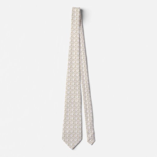Cravate Architectes Drafting Outils Blanc Buff Brown (Devant)