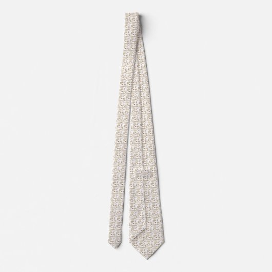 Cravate Architectes Drafting Outils Blanc Buff Brown (Dos)