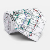 Cravate Architectural Blueprint Pattern Men's Neck Tie (Roulé)
