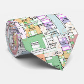 Cravate Architectural Blueprint Pattern Men's Neck Tie (Roulé)