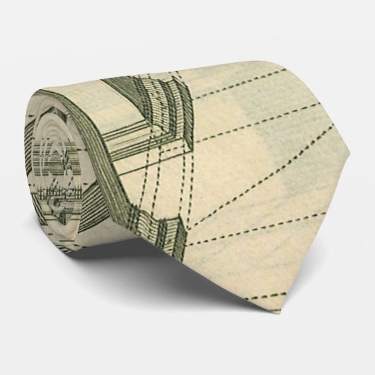 Cravate Architecture vintage, Perspective Colonnes Arches (Roulé)