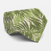 Cravate Areca Palms Hawaiian Tropical Vintage Green (Roulé)
