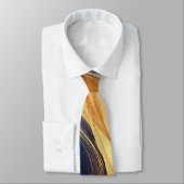 Cravate argent, bleu et or (Attaché)