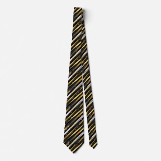 Cravate Argent brillant en or noir (Devant)