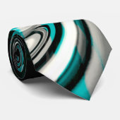 Cravate Argent courbe ondulé sous fumée verte cyane sur fo (Roulé)