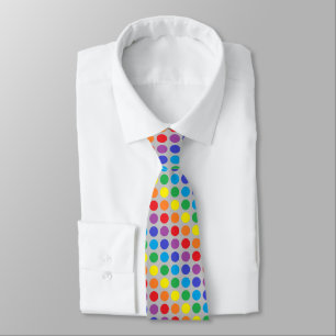 Cravate Argent de pois d'arc-en-ciel