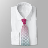 Cravate Argent magenta bouché Turquoise (Attaché)