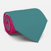 Cravate Argent magenta bouché Turquoise (Roulé)