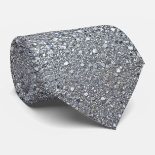 Cravate Argent Pailleté Faux + Soie Luxe Gentleman