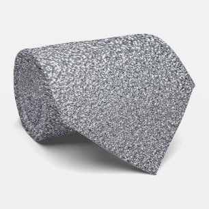 Cravate Argent Pailleté Faux + Soie Luxe Gentleman