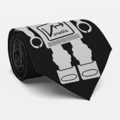 Cravate Argent Robot Rétro (Roulé)