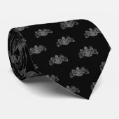 Cravate Argent Sur Lion Noir Unicorn Emblem Tuxedo (Roulé)