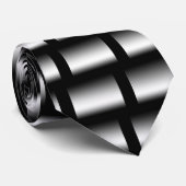 Cravate Argent sur noir (Roulé)