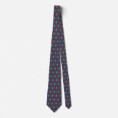 Cravate Argyle Bleu Rouge Vert Noël Classique (Devant)