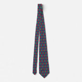 Cravate Argyle Bleu Rouge Vert Noël Classique (Dos)