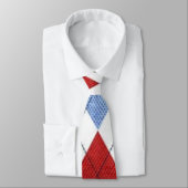 Cravate Argyle Red and Blue New Custom Trendy Modern Men's (Attaché)
