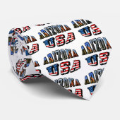 Cravate Arizona Picture et USA Flag Text (Roulé)