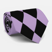 Cravate Arlequin Lilac et Noir (Roulé)