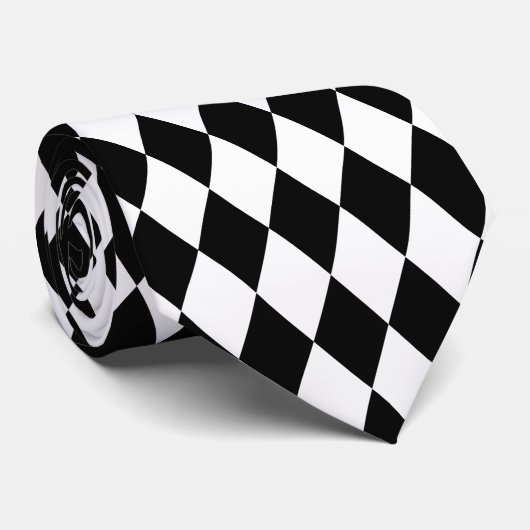 Cravate Arlequin noir (Roulé)